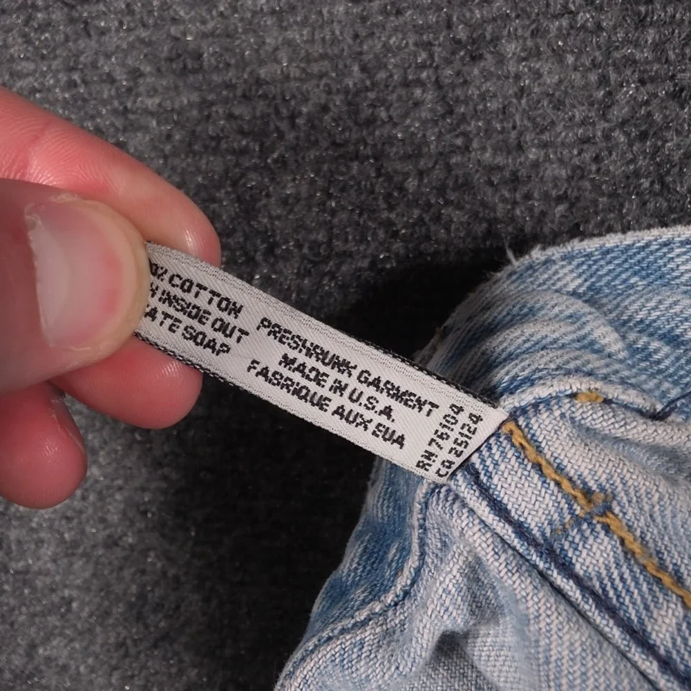 VTG Gramicci Jeans Mens XL 36x28 Blue Light Wash Denim Embroidered Made USA Belt